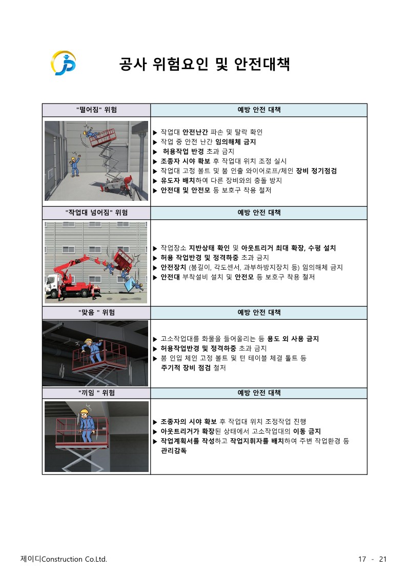 공사위험요인 및 안전대책